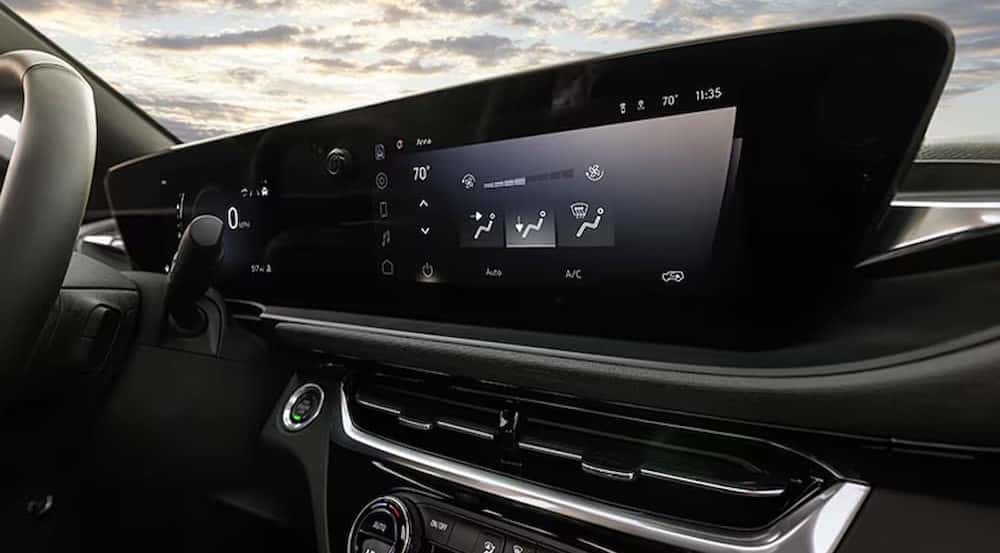 Close-up of the infotainment screen in a 2025 Buick Envista.
