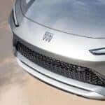 Close-up on the hood of a silver 2025 Buick Envista.