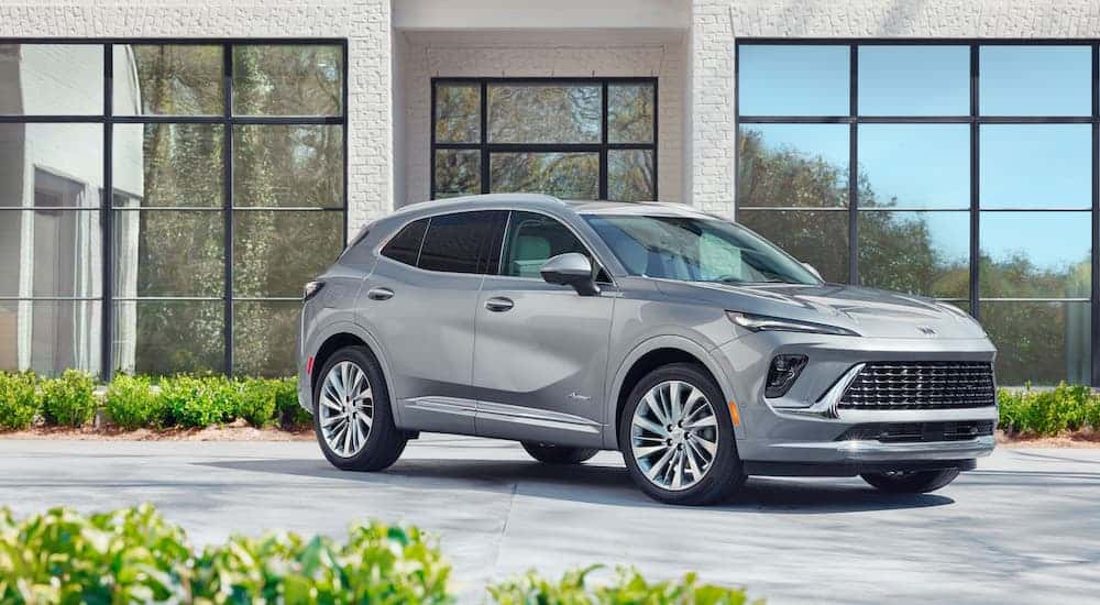 A silver 2025 Buick Envision from the front at an angle.