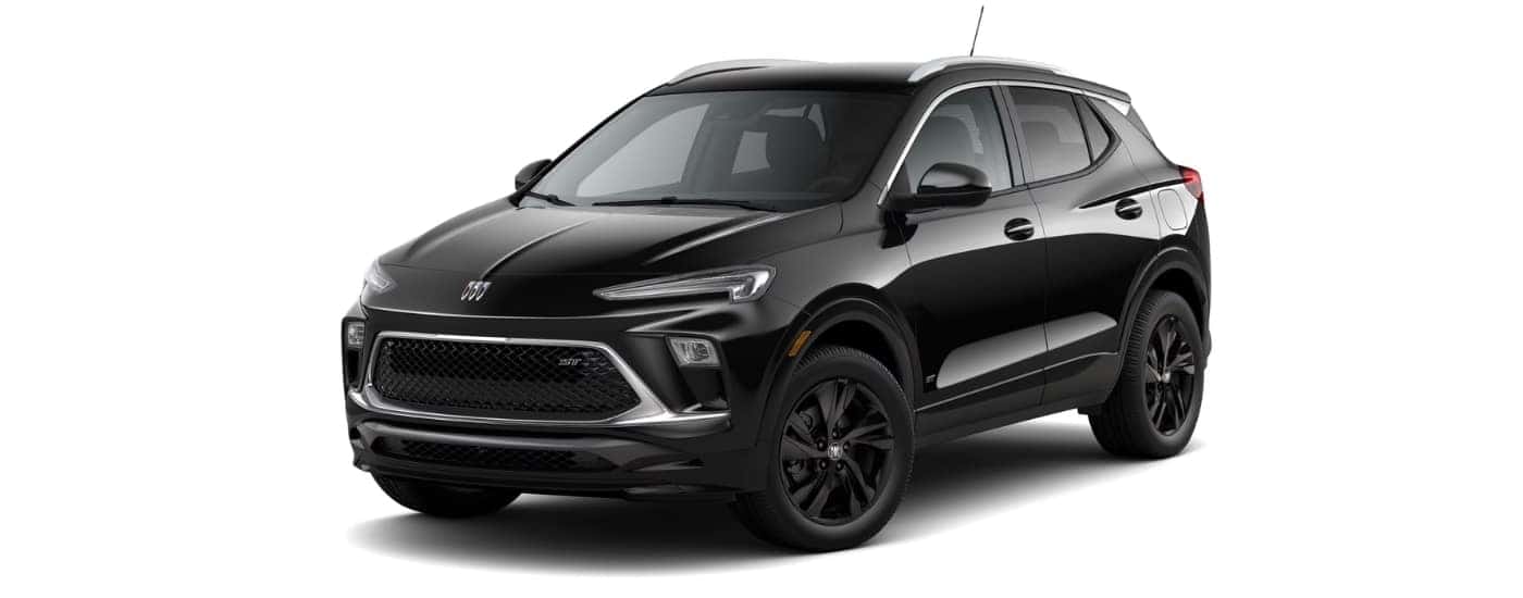 A black 2025 Buick Encore GX Sport Touring is angled left.