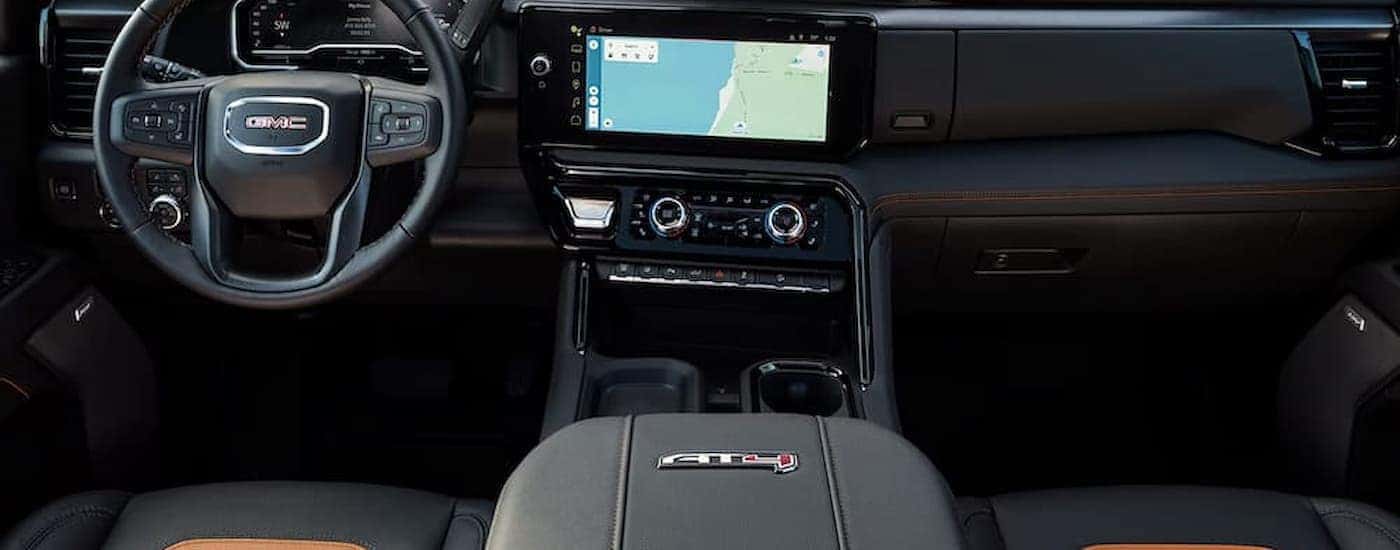 Infotainment and digital gauge cluster on a 2025 GMC Sierra 2500 HD AT4