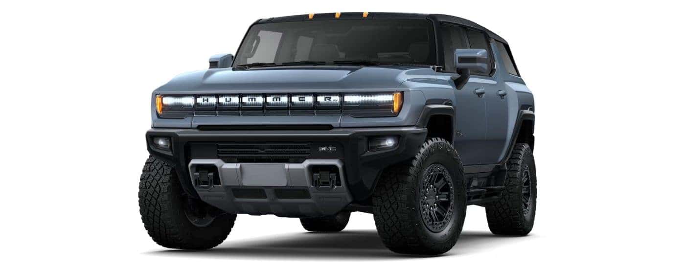 Blue 2024 GMC Hummer EV SUV 3X Omega Limited Edition angled left