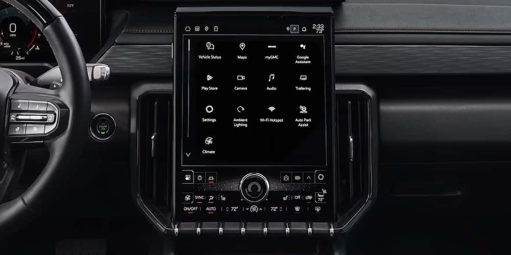 Infotainment system in a 2026 GMC Acadia.