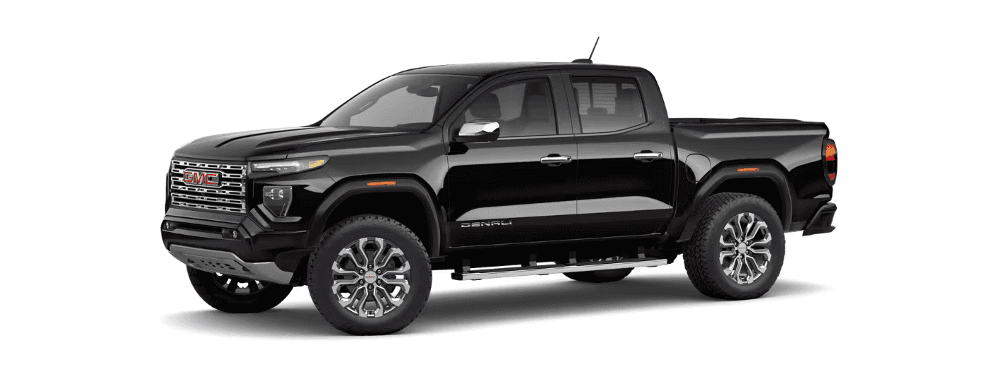 Black 2026 GMC Canyon angled left