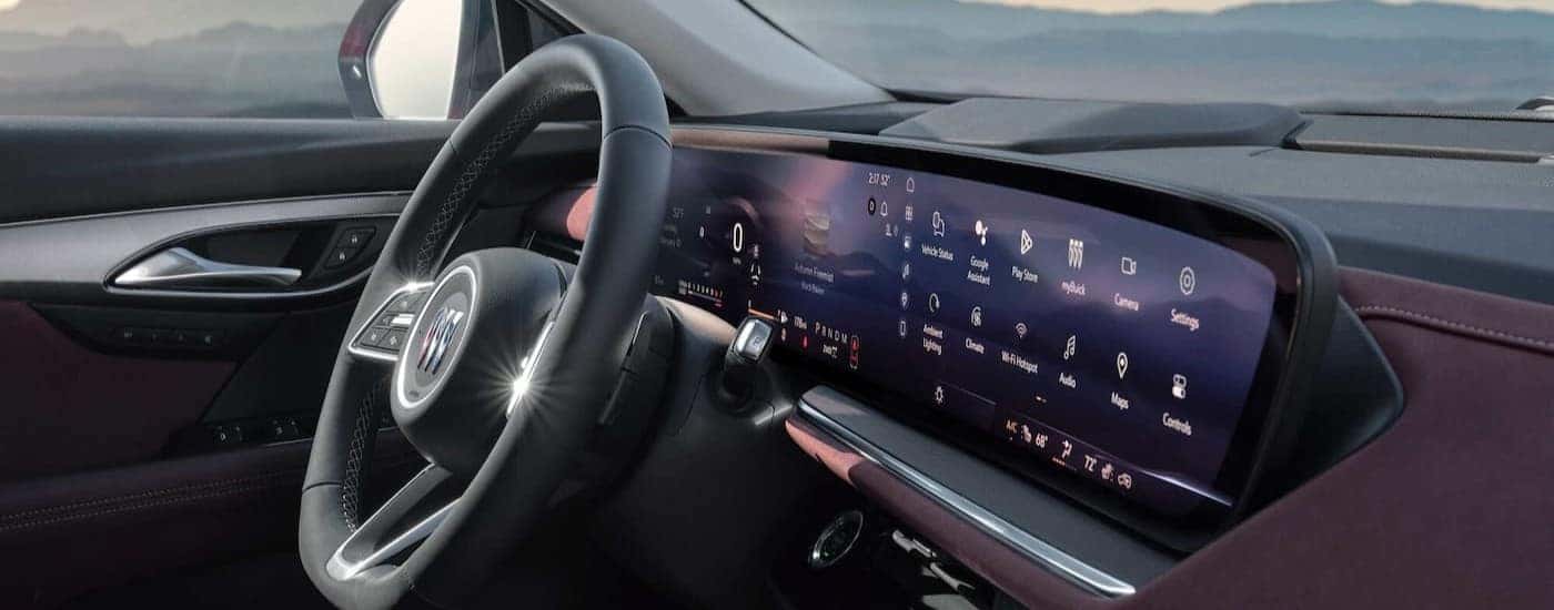 The black and maroon dash in a 2026 Buick Envision.