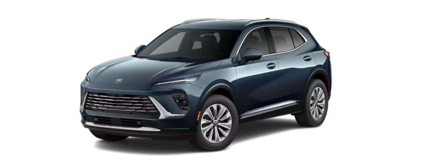 A blue 2026 Buick Envision angled left.