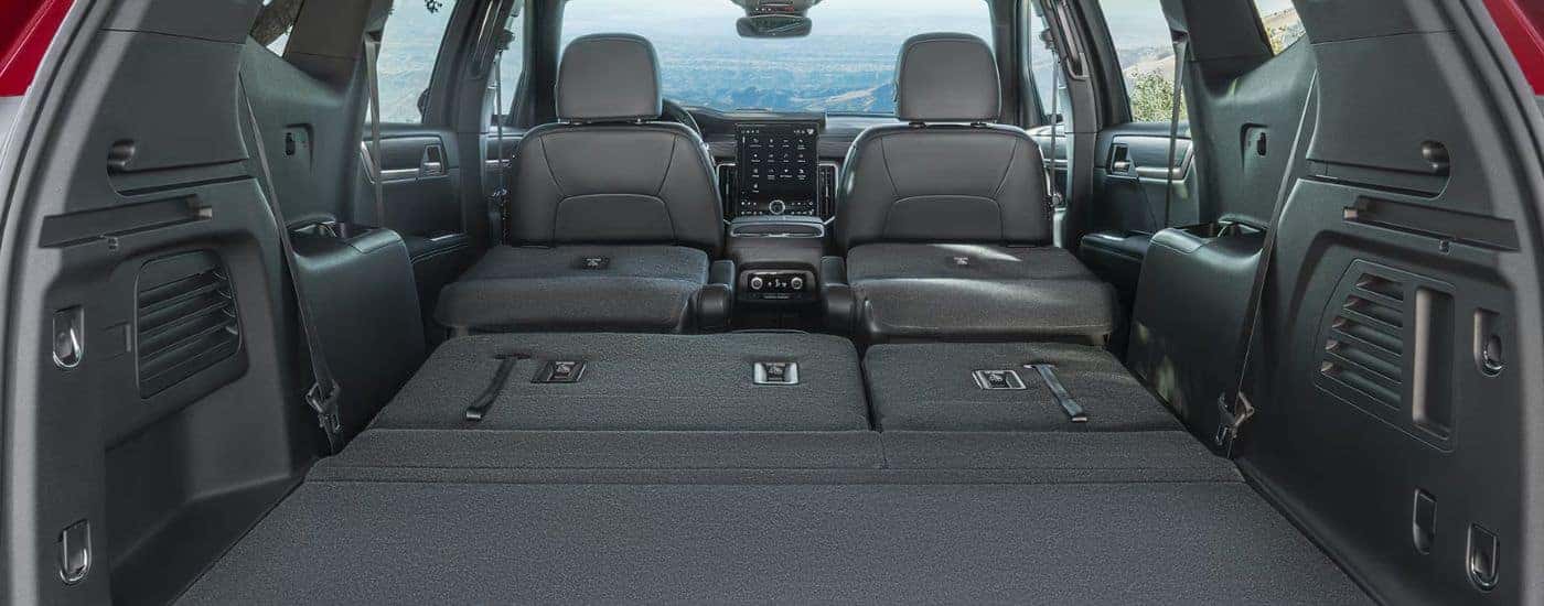 2026 Acadia Black Interior from the rear view.