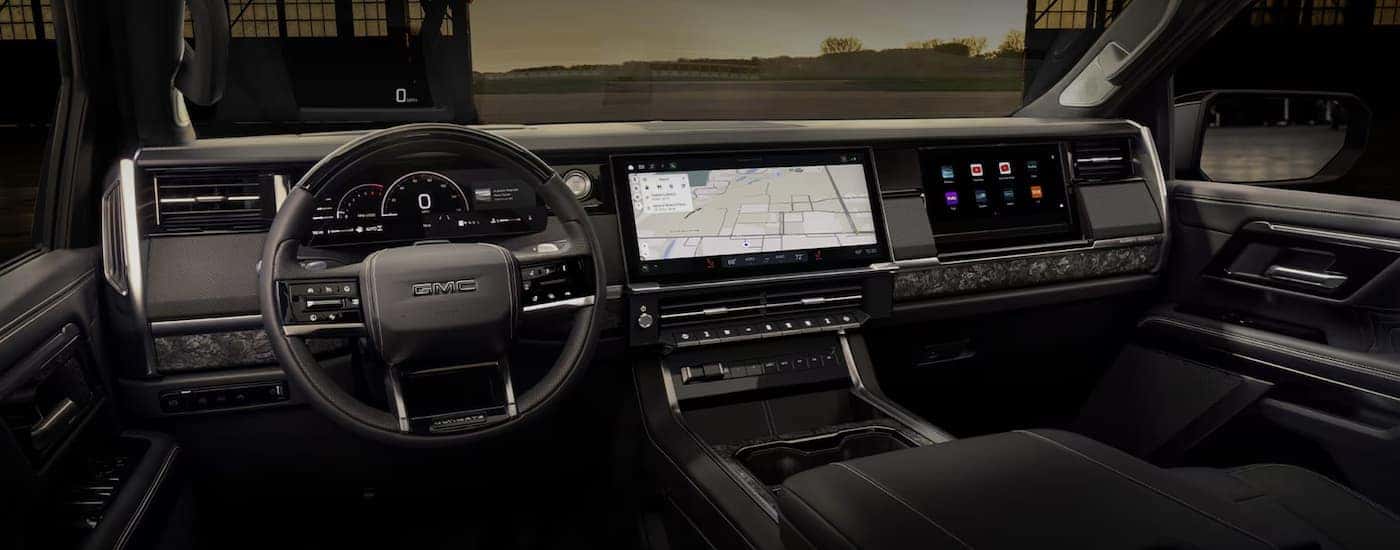 Infotainment and digital gauge cluster on a 2027 GMC Sierra 1500
