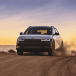 2025 Hyundai IONIQ 5 XRT driving down a dirt road