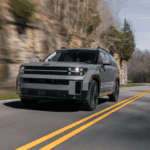2026 Hyundai Sante Fe driving on highway