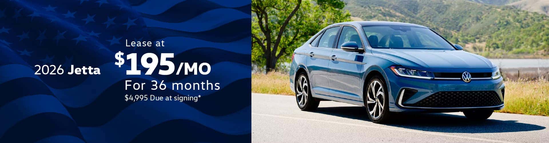 Volkswagen Jetta: Lease for $195/month for 36 months*