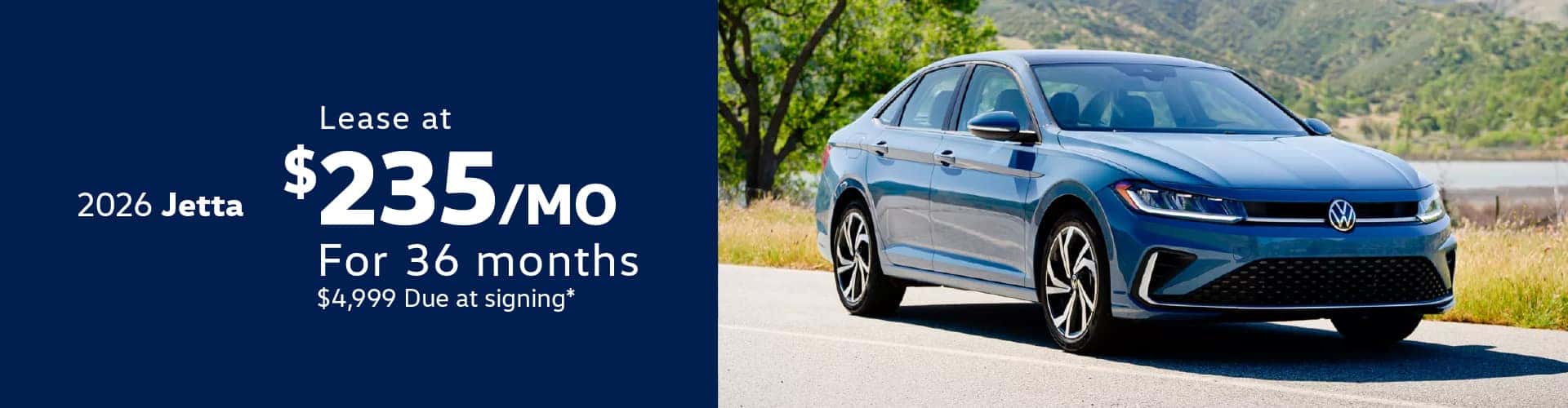 2026 Volkswagen Jetta: Lease for $235/month for 36 months*