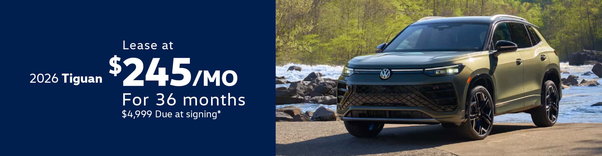 2026 Volkswagen Tiguan: Lease for $245/month for 36 months*