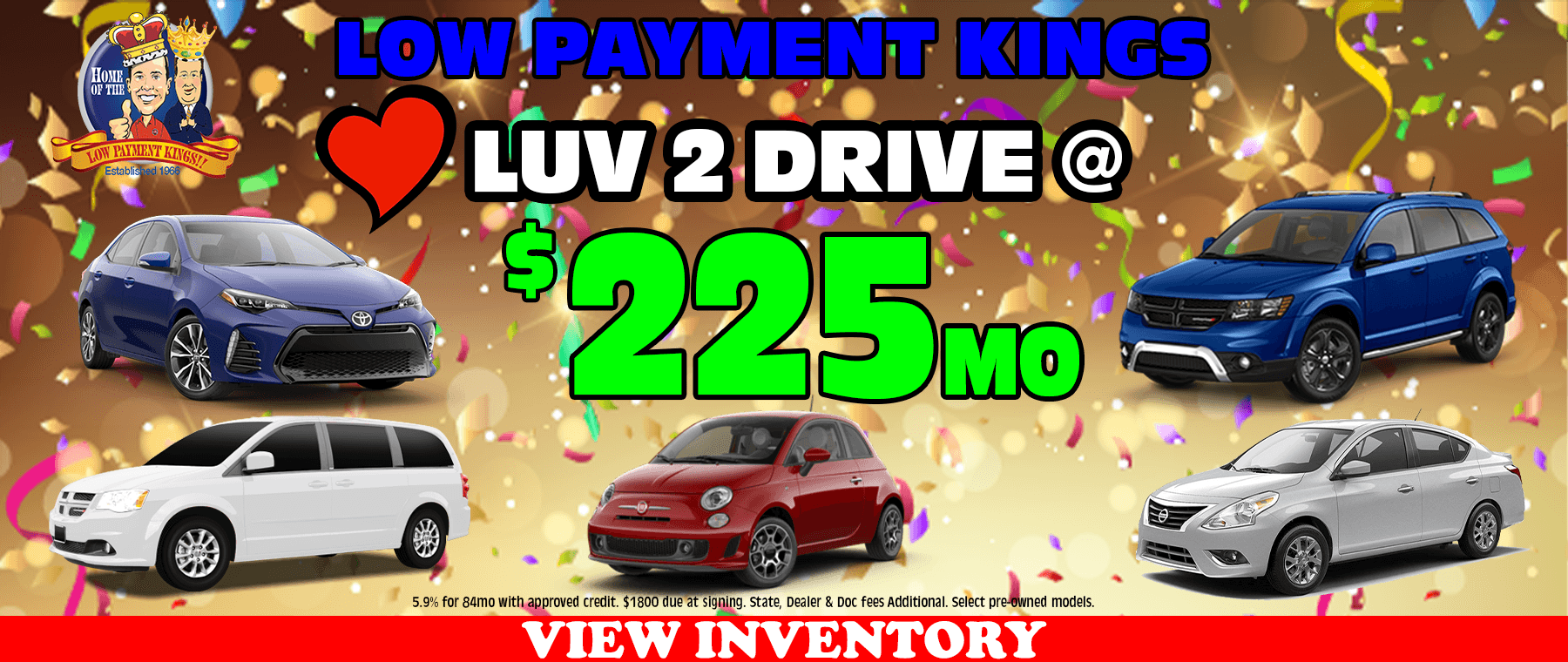 $225mo on many used vehicles during our Luv 2 Drive Event at Lake Wales Chrysler Dodge Jeep Ram