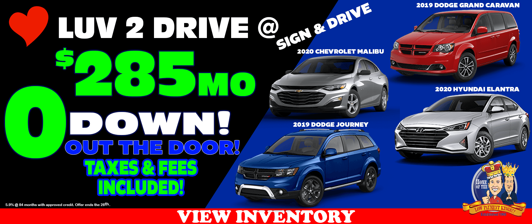 0 down $285mo on many used vehicles during our Luv 2 Drive Event at Lake Wales Chrysler Dodge Jeep Ram