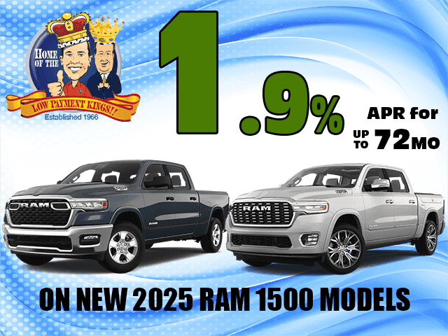 1.9% APR for 72mo on New 2025 Ram 1500