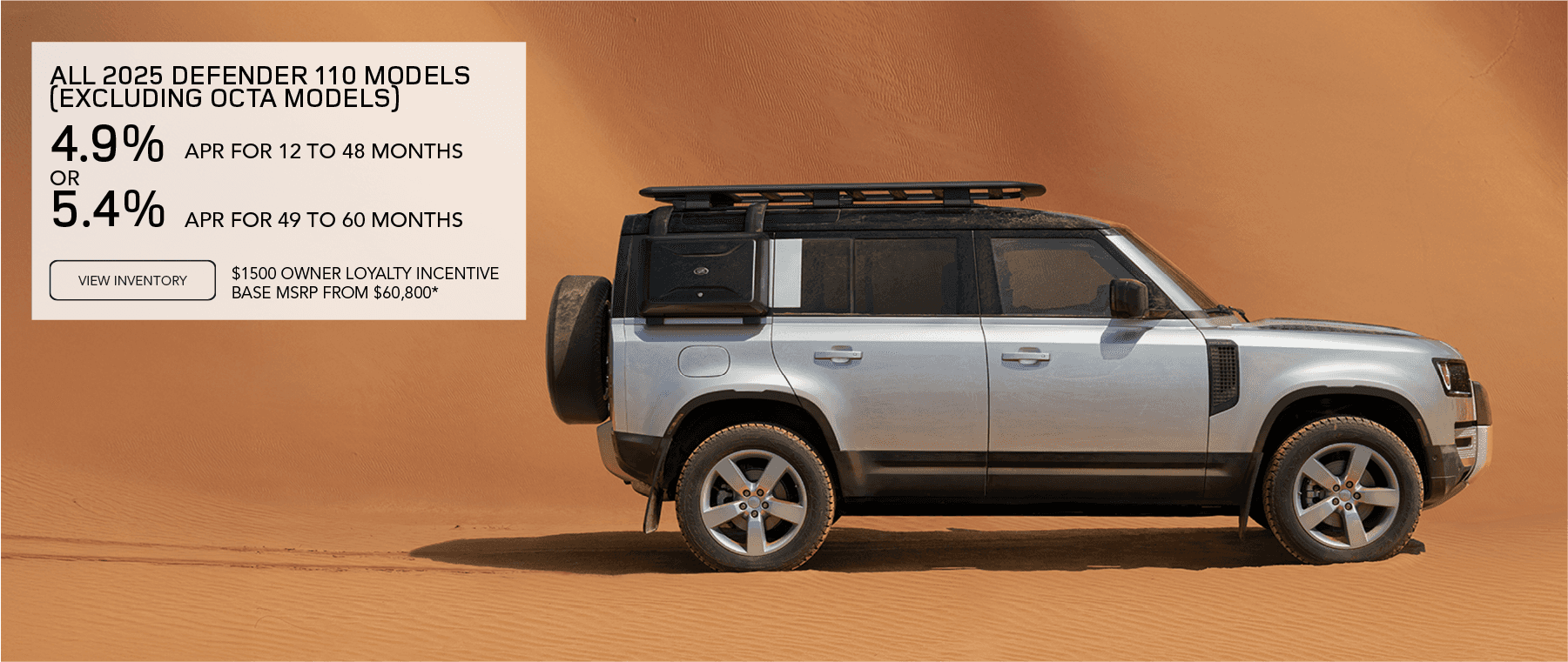 ALL 2025 DEFENDER 110 MOD-ELS (EXCLUDING OCTA MODELS)