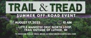 Summe off-road event. Please register to bjustema@sharpecars.com