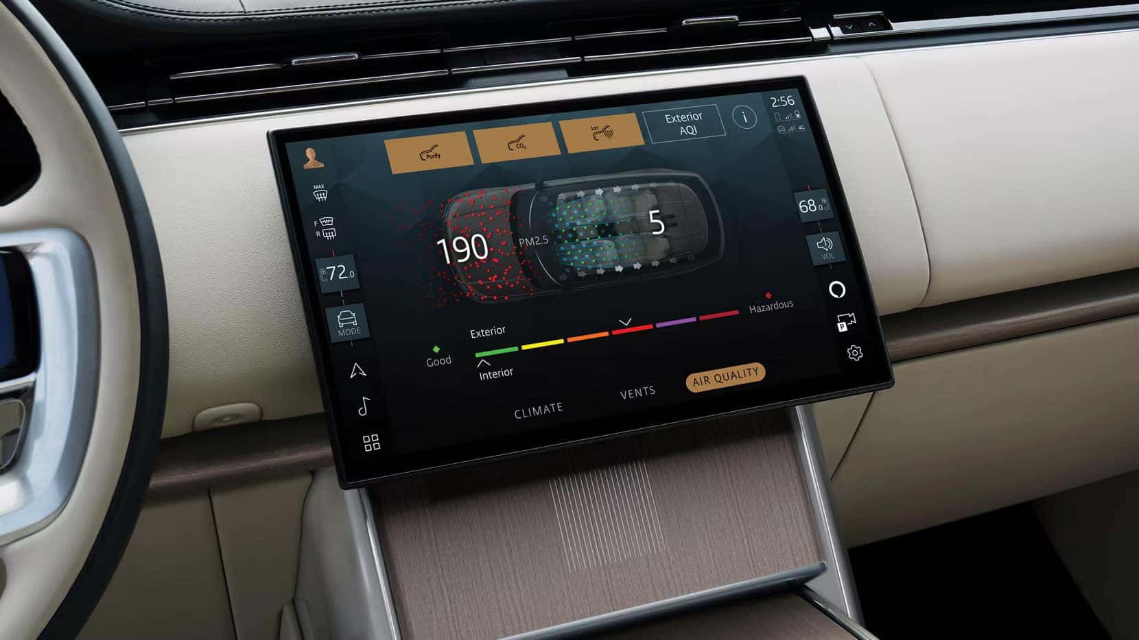 infotainment system on a 2026 range rover