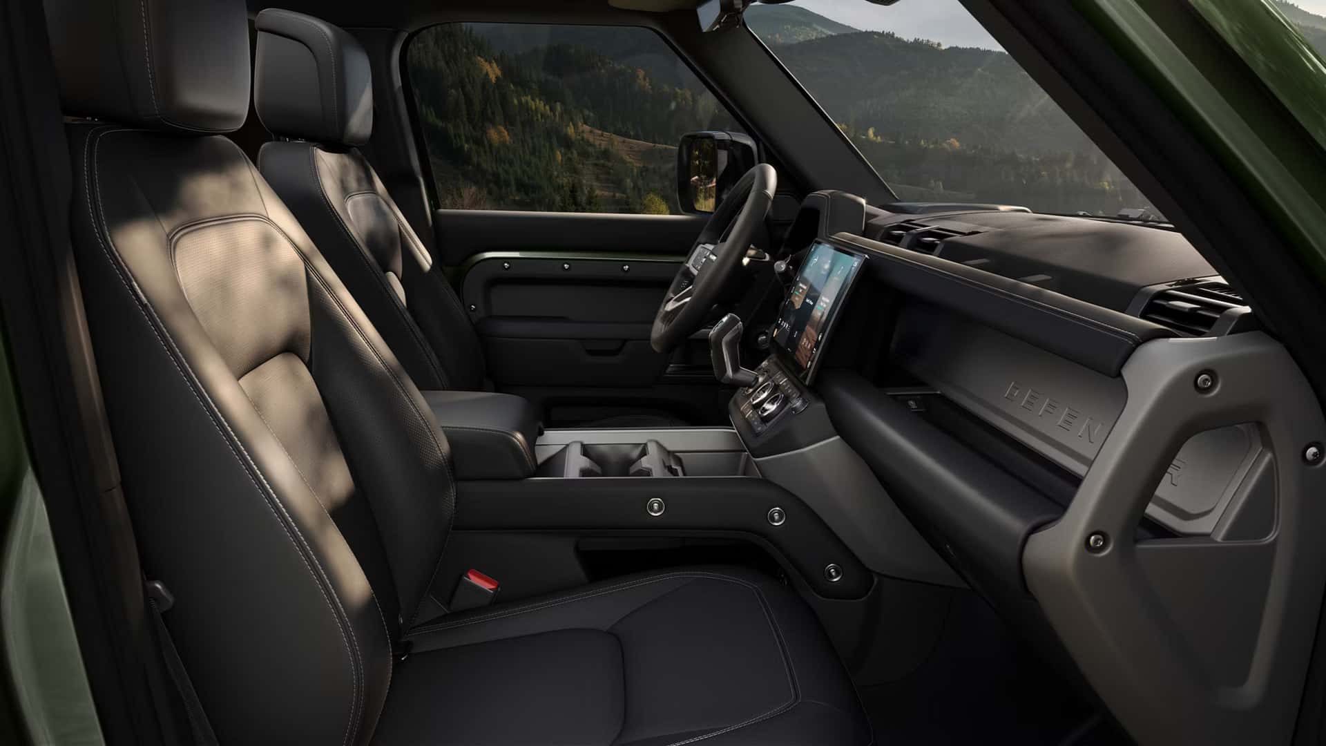 front view of the interior with advanced tech on a 2026 defender 110