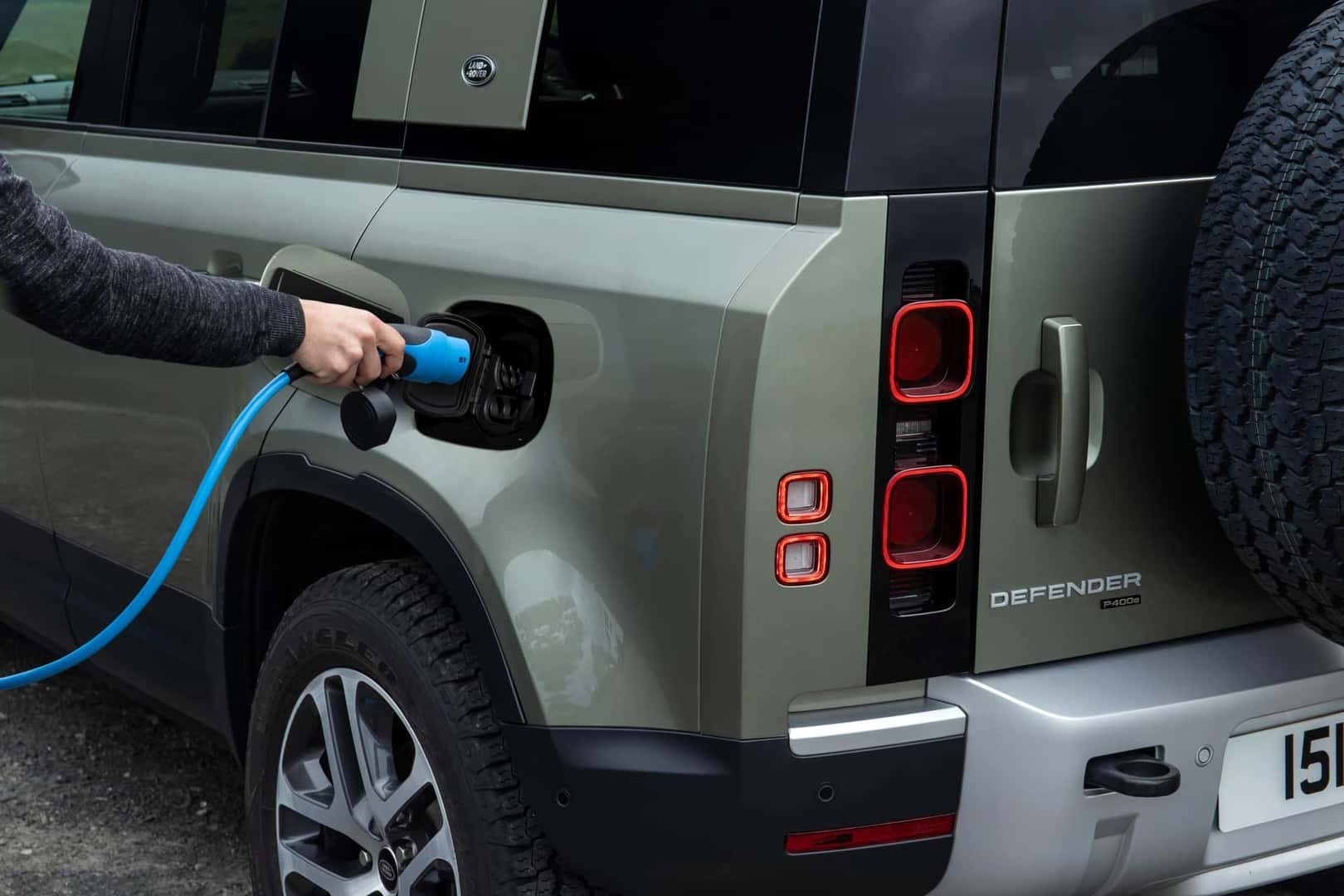 defender 110 phev being plugged in