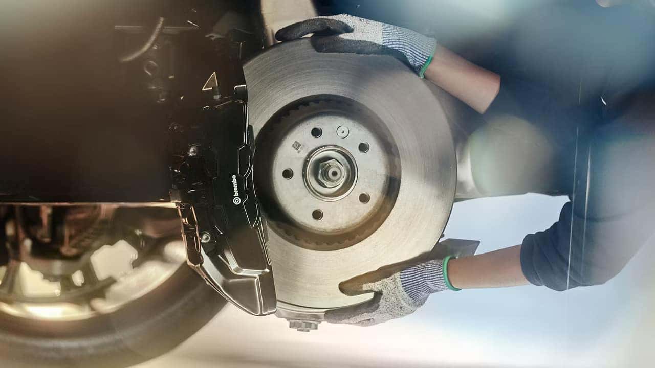 an exterior view of the Range Rover breaking system