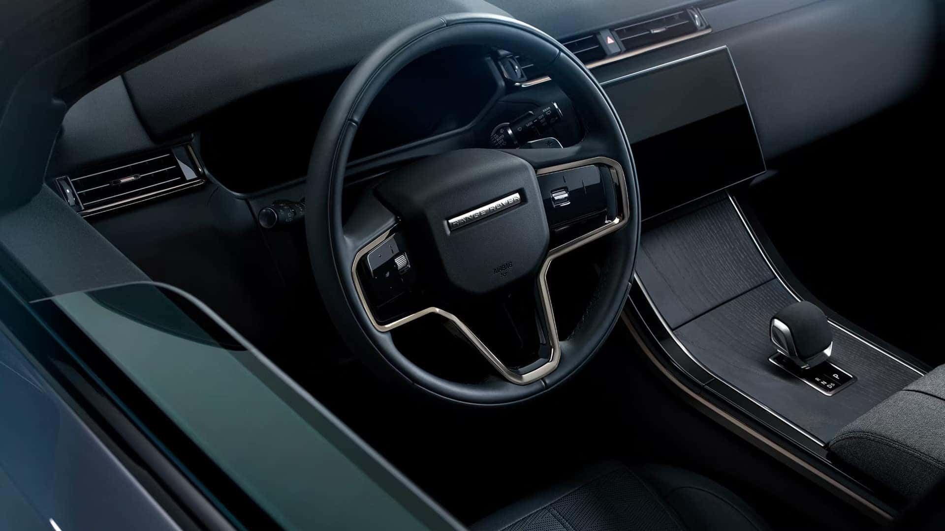 a view of the steering wheel in the 2026 Range Rover Velar