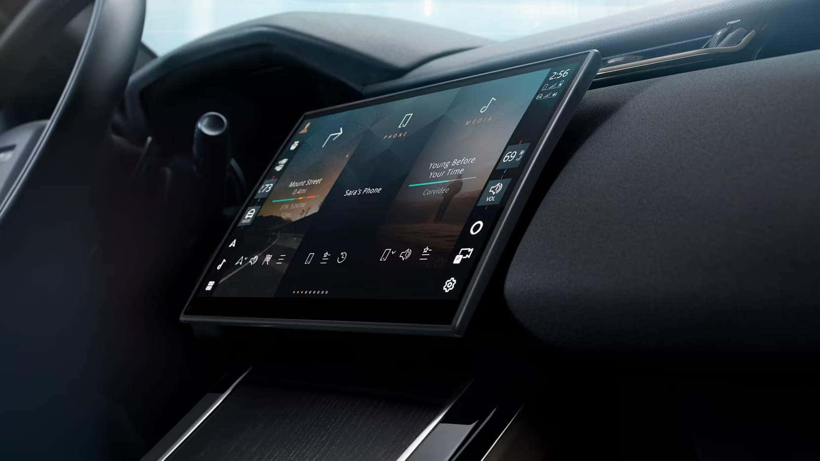 interior of the 2026 Range Rover Velar infotainment system