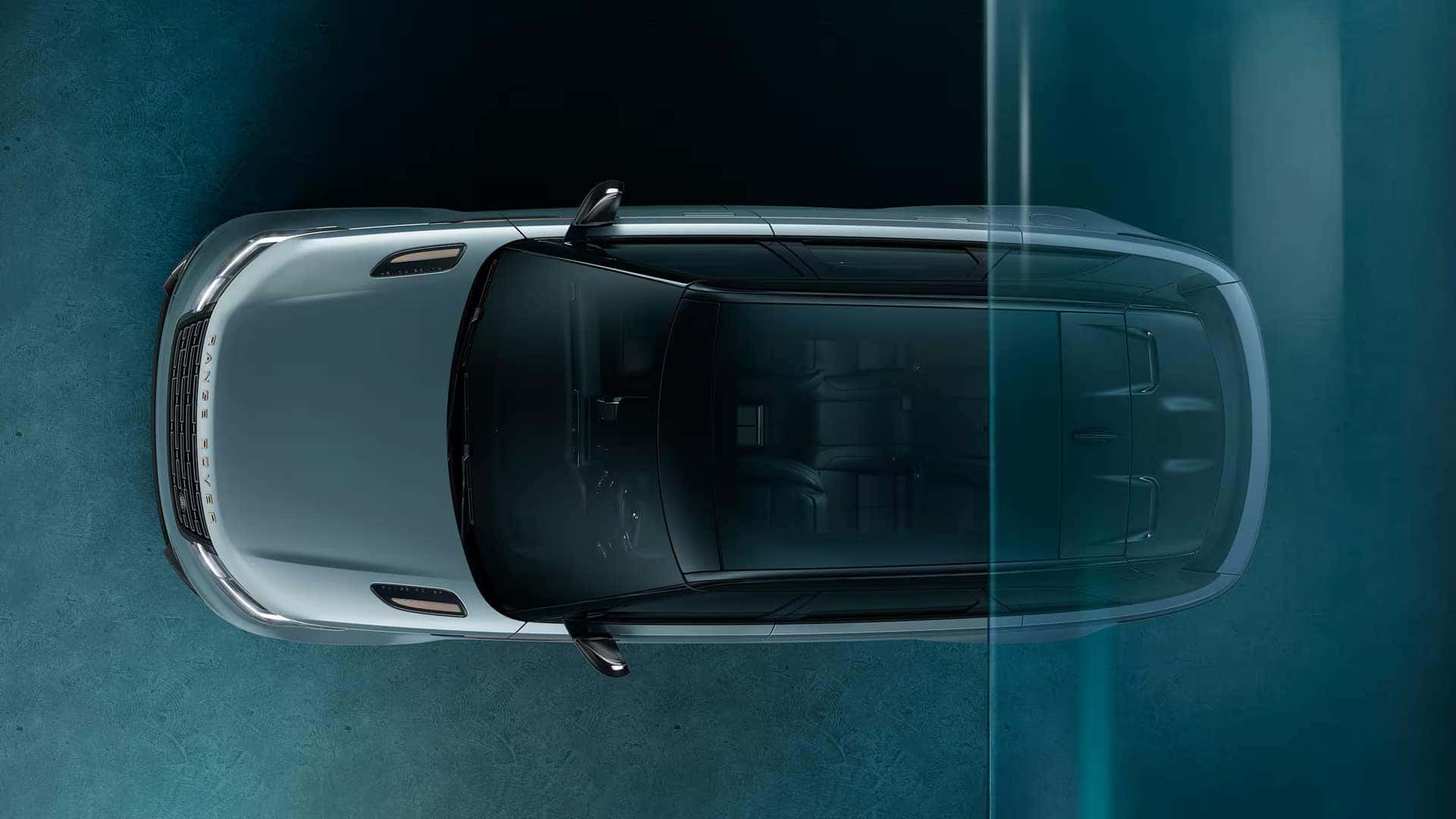 a birds eye view of the sun rood on the 2026 Range Rover Velar