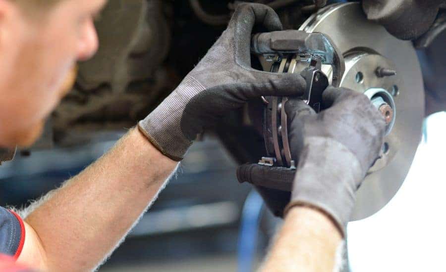 Genuine Land Rover brake components during brake service at 1030 28th Street SE Grand Rapids