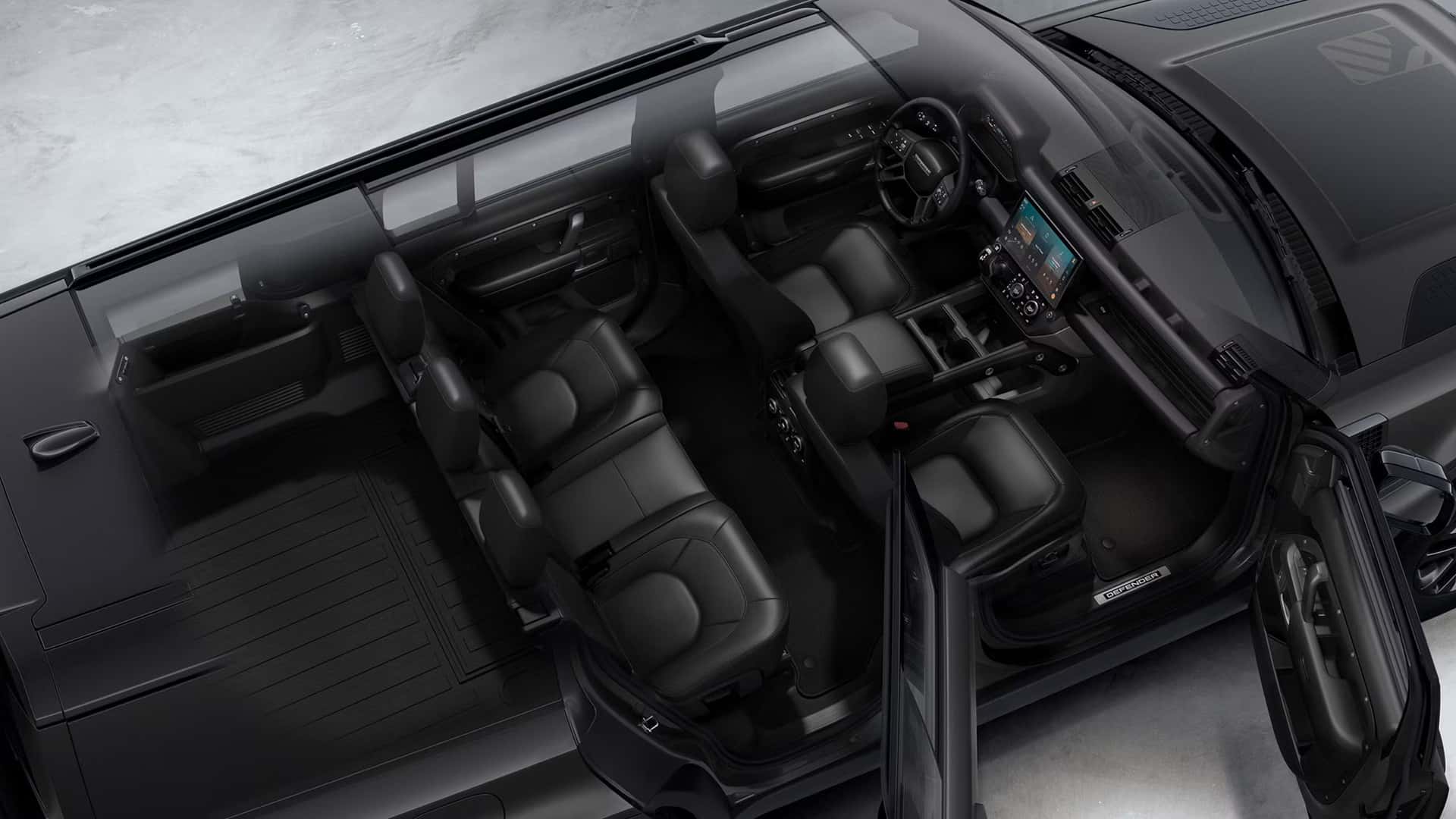 2027 Defender 130 interior seating and cargo space