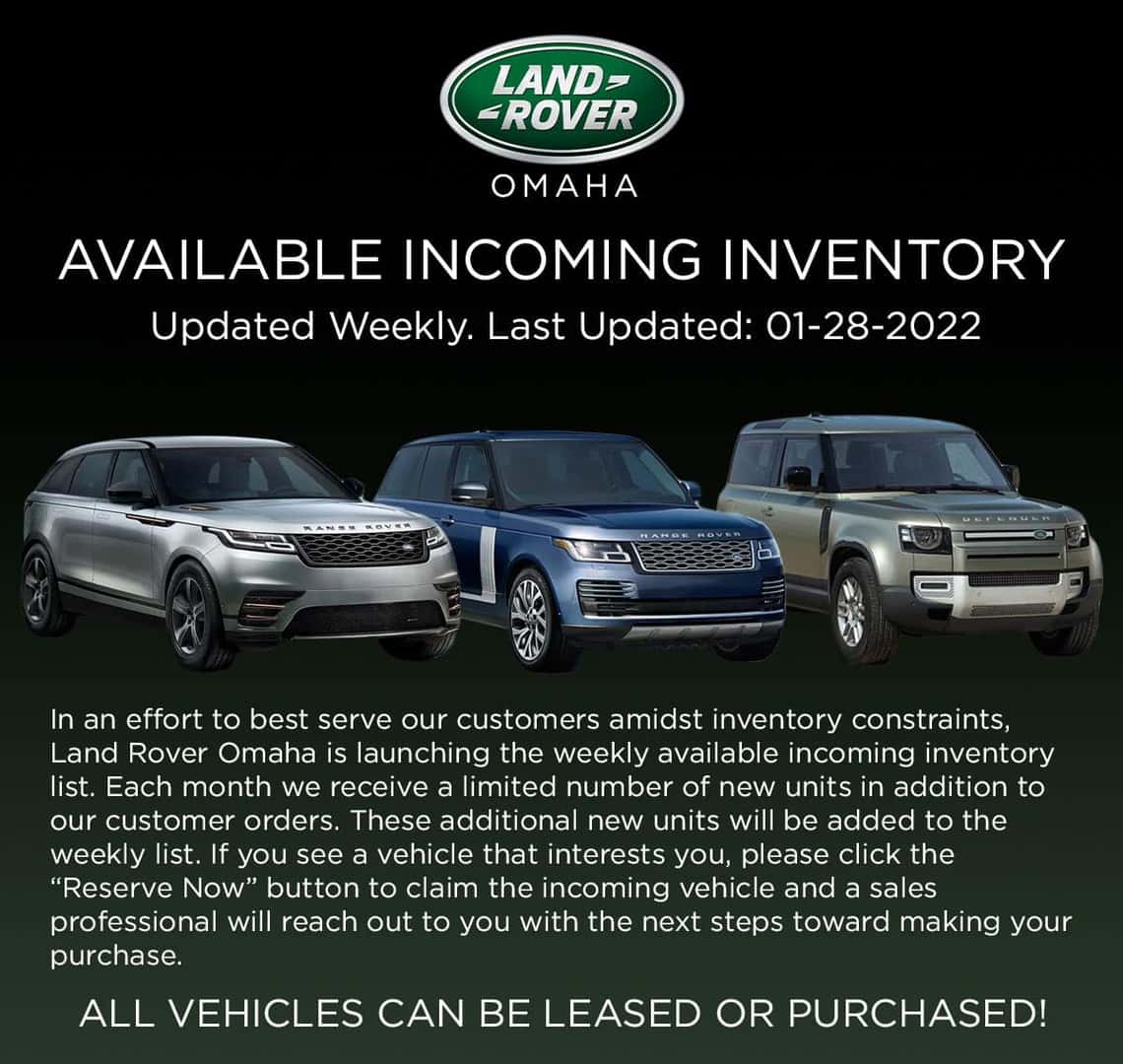 Inventory Land Rover Omaha