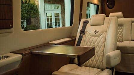 Sprinter Van conversion to luxury shuttle bus or executive lounge. 