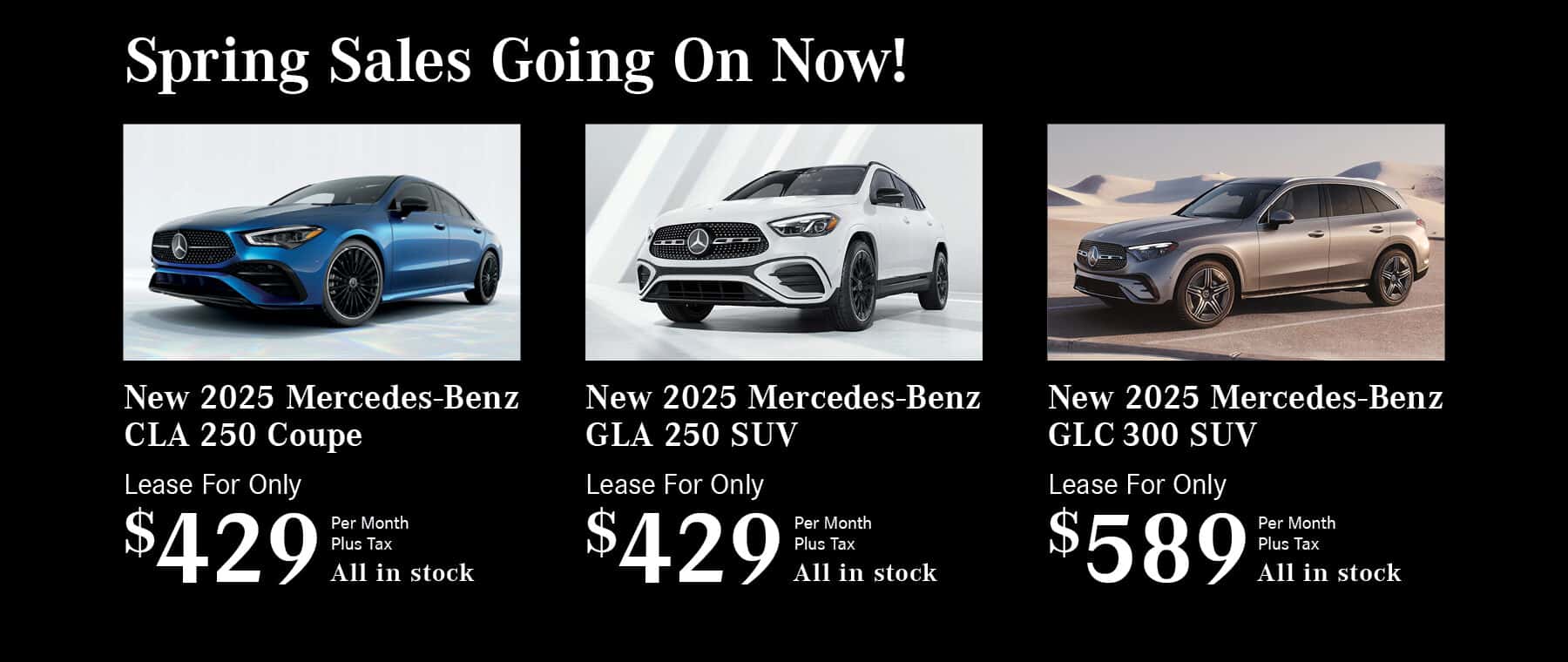 May CLA 250/GLA 250/ GLC 300 SUV Offer