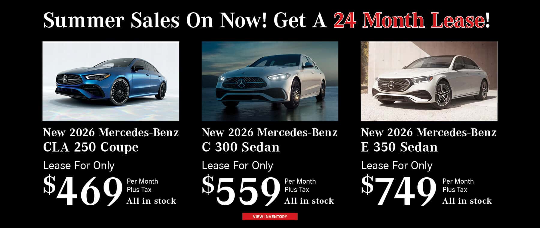 Mercedes C & E Class 24 mo lease