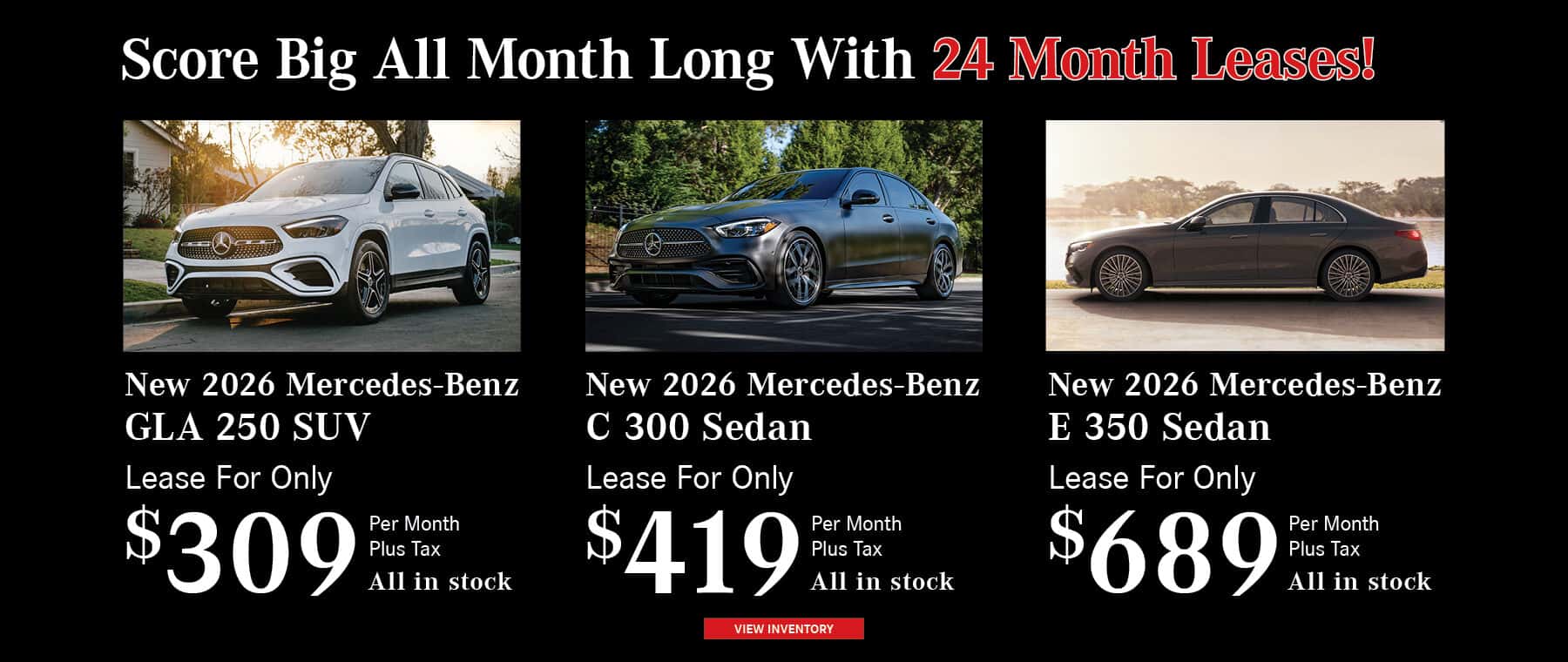 GLa, C 300 and E 350 offers