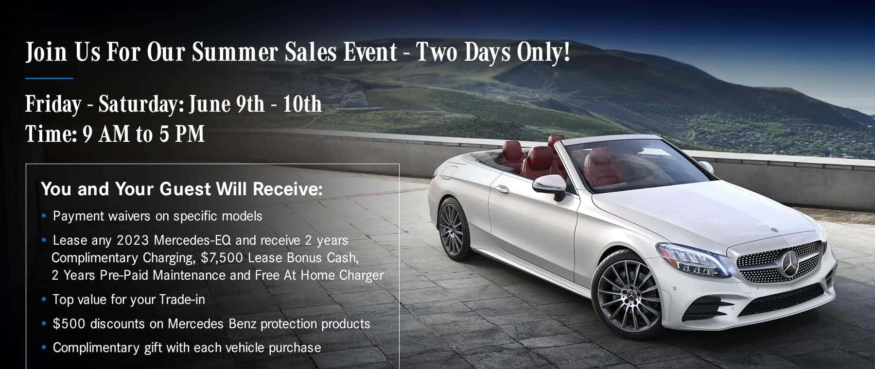 Join Us For Our Summer Sales Event