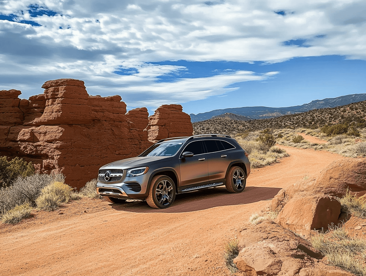 the mercedes benz glb at the Wupatki National Mercedes Benz GLB SUV at the Monument and Sunset Crater in arizona