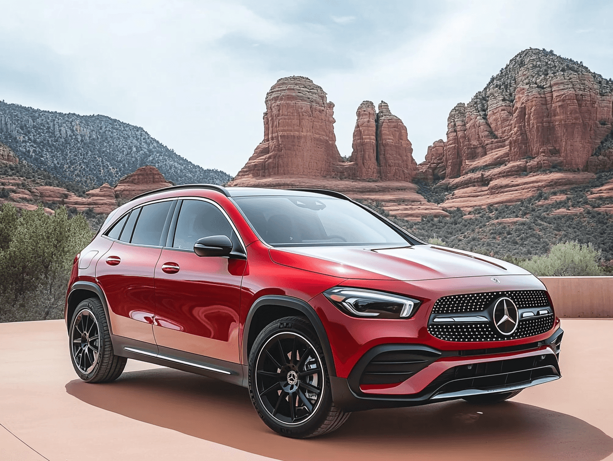 red mercedes gla suv 