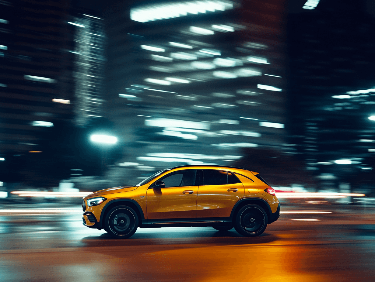 Yellow Mercedes-Benz GLA 