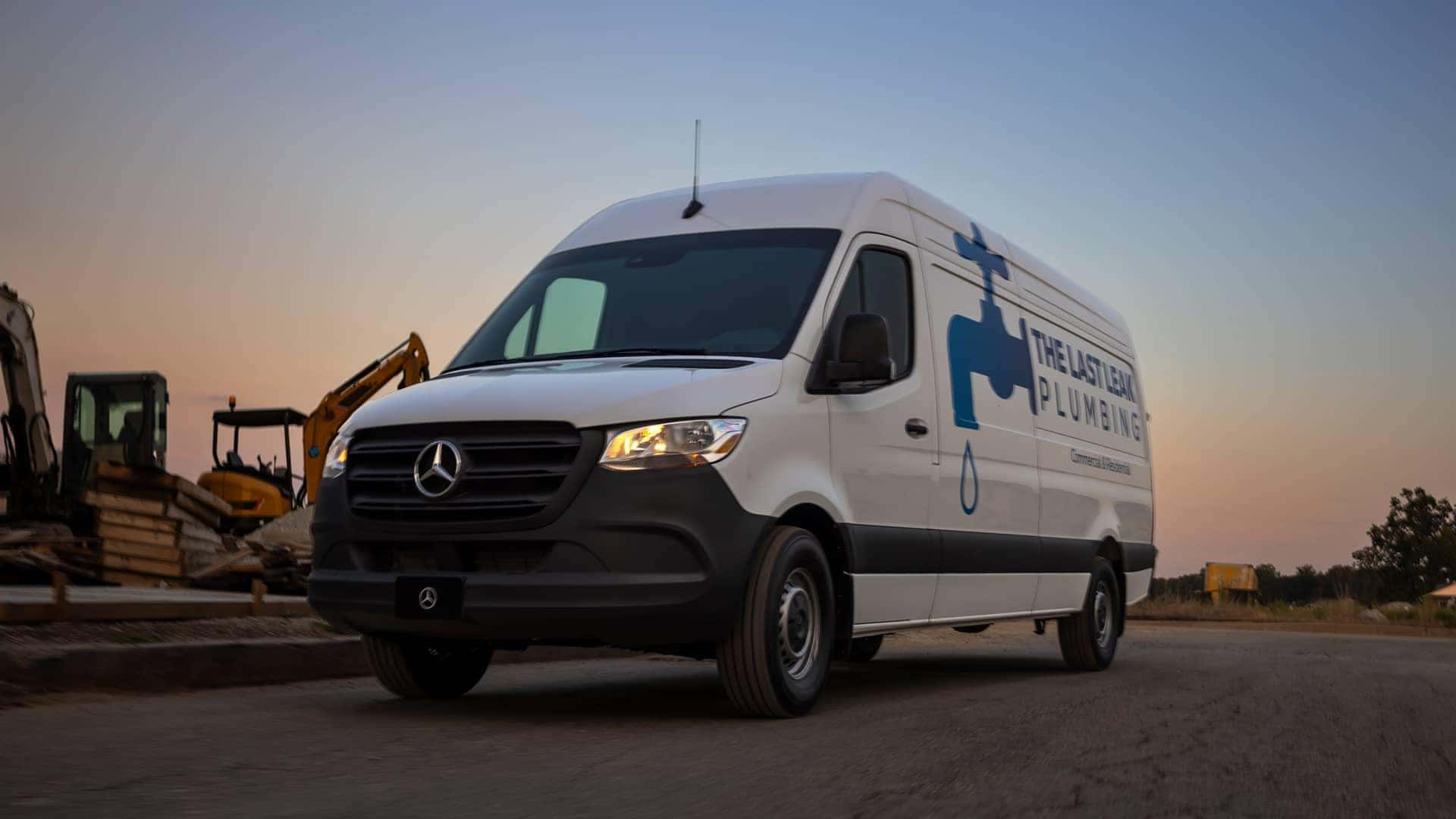 plumbing van on road