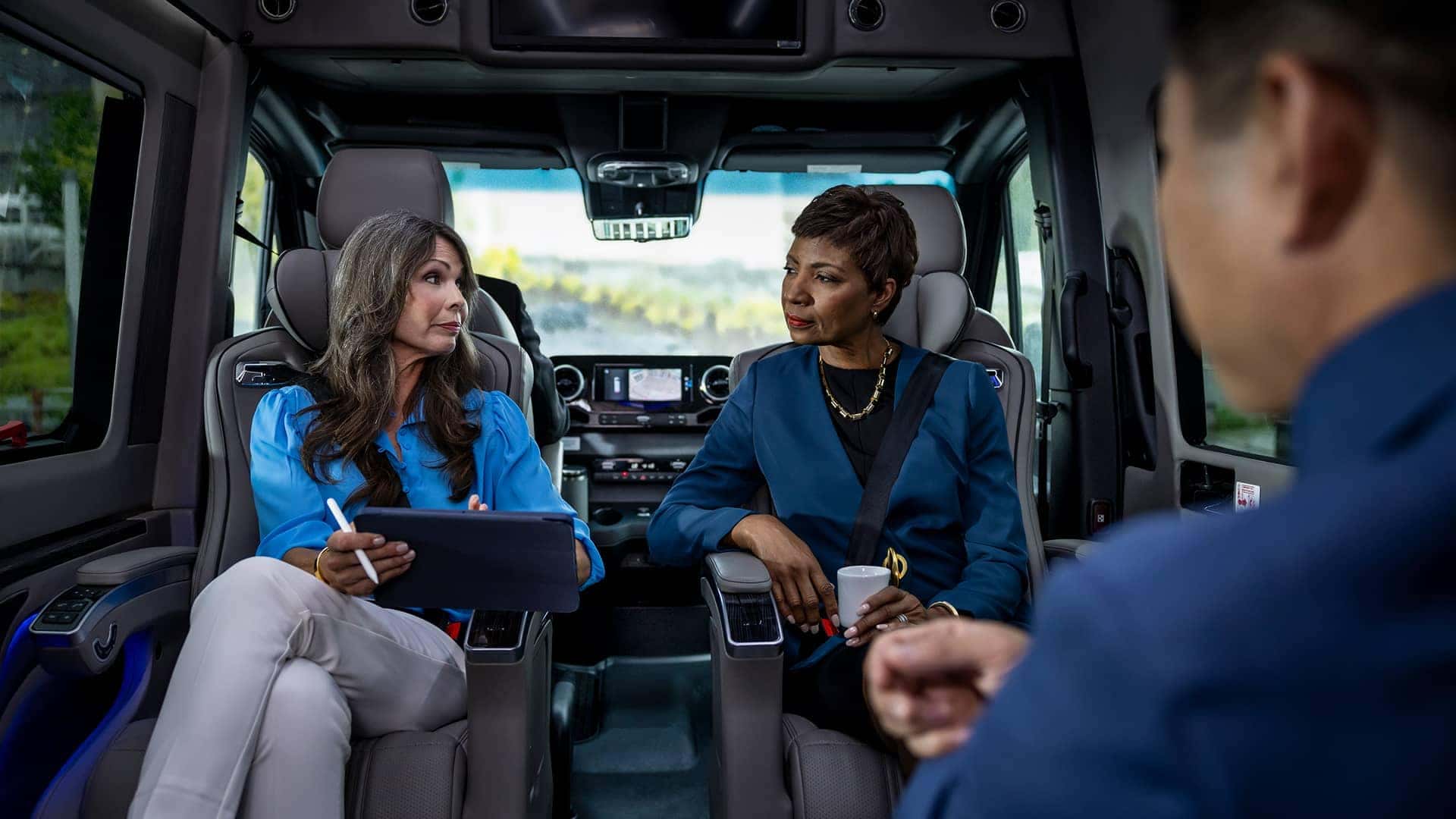 people inside van