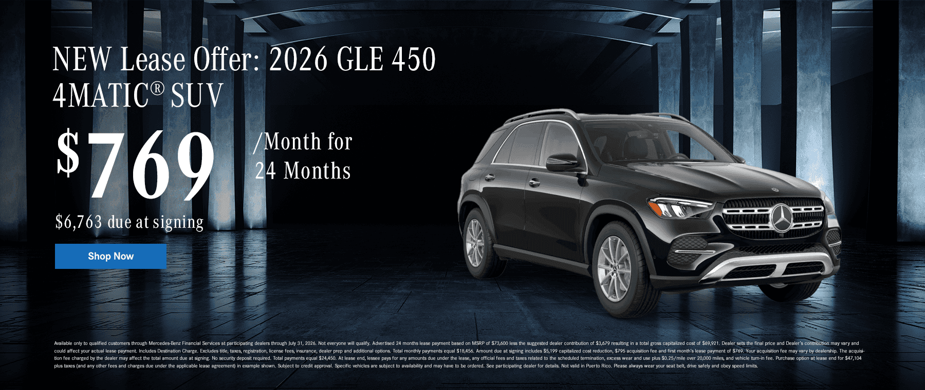 NEW Lease Offer: 2026 GLE 450 4 MATIC SUV