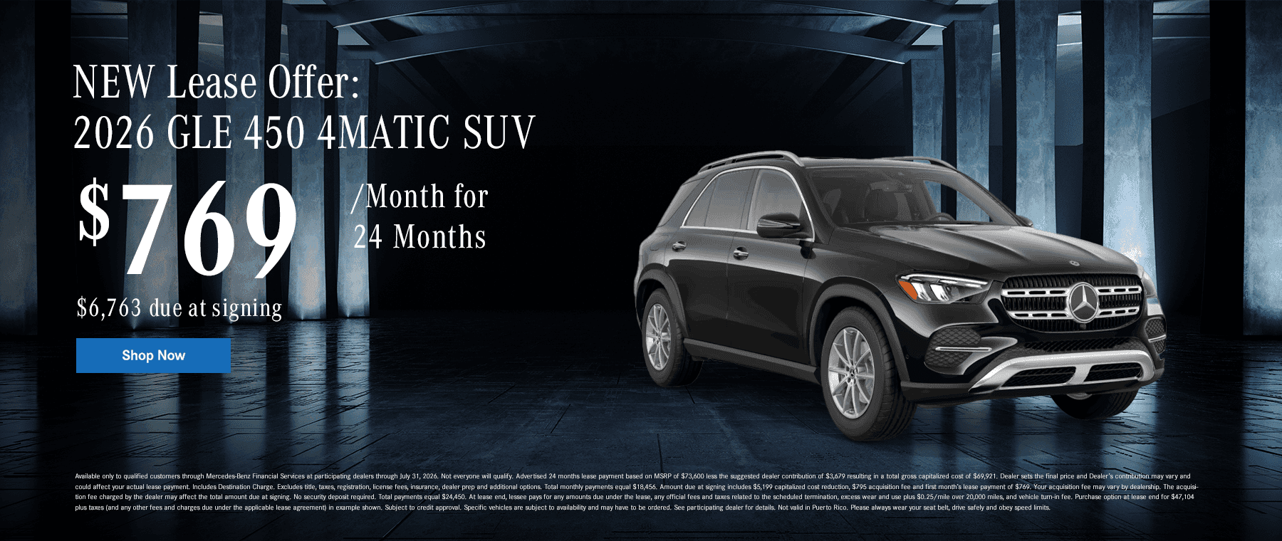 NEW Lease Offer: 2026 GLE 450 4 MATIC SUV
