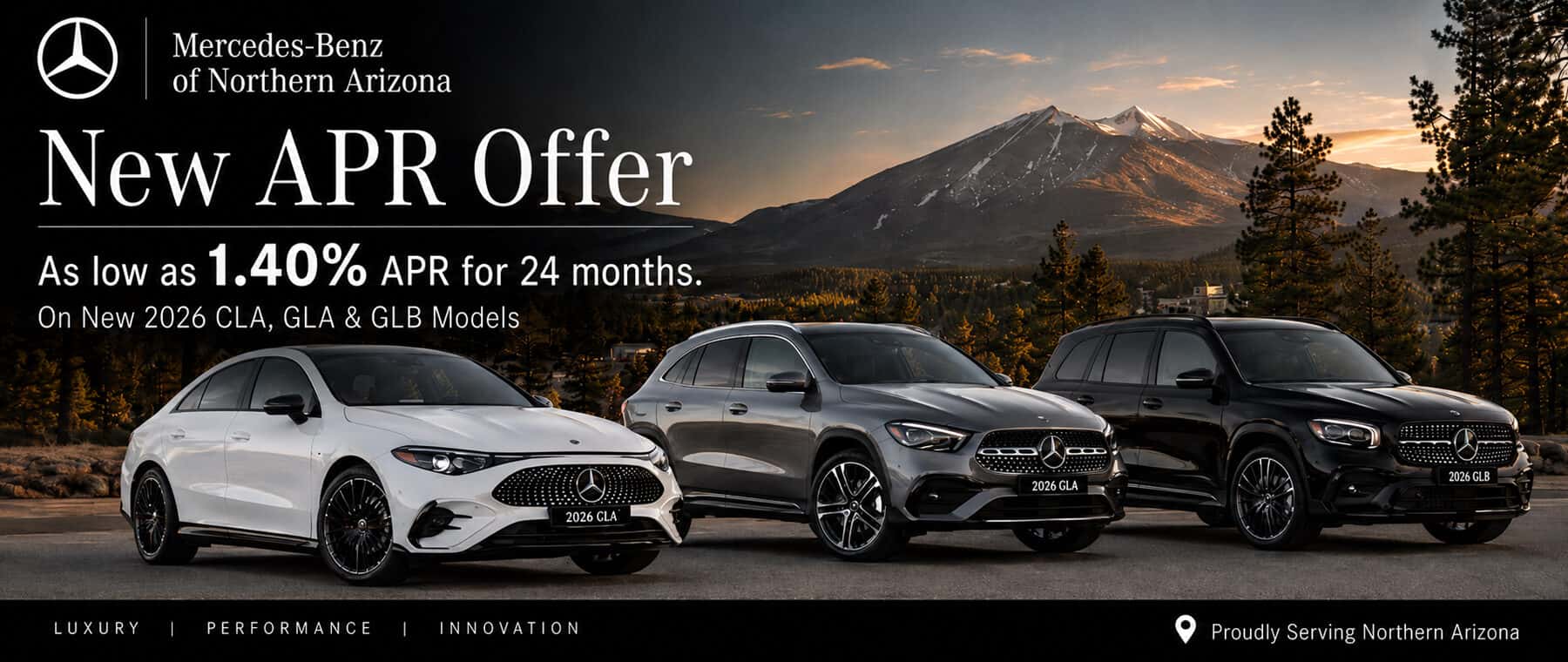 2026 CLA, GLA, GLB 1.40% APR for 24 Months