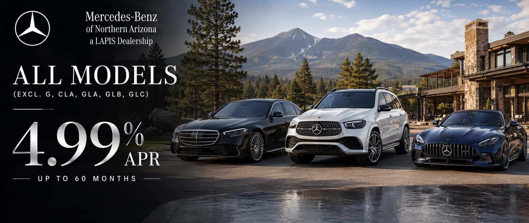 2026 ALL MODELS (EXCL. G, CLA, GLA, GLB, GLC) 4.99% APR UP TO 60 mo.