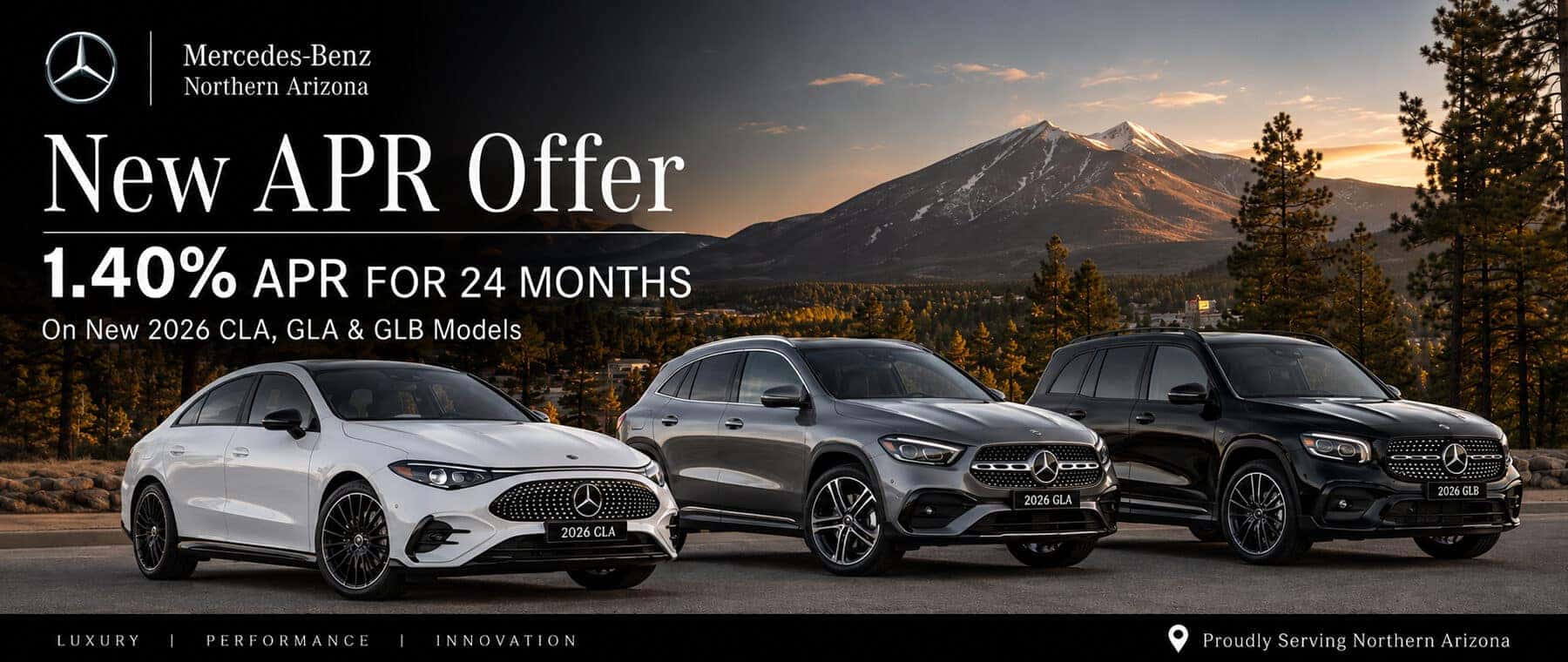 2026 CLA, GLA, GLB 1.40% APR for 24 Months