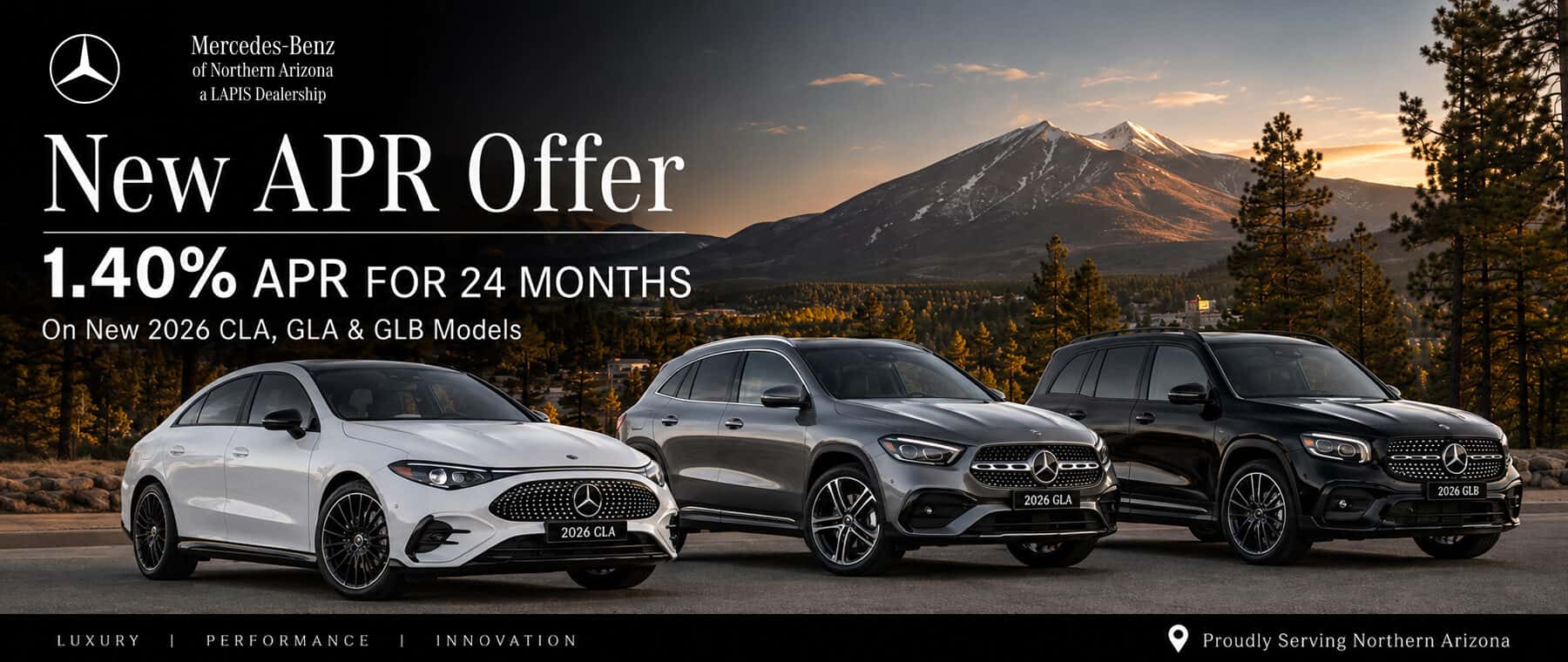 2026 CLA, GLA, GLB 1.40% APR for 24 Months