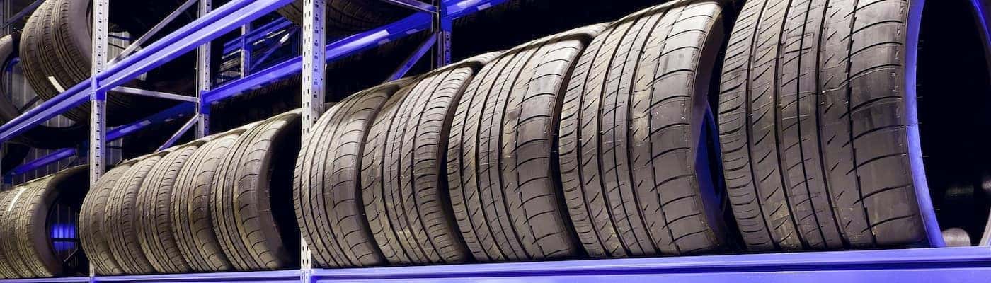 Tires on a Rack