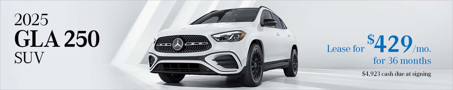 Enjoy enhanced lease pricing on the 2025 GLA 250 SUV